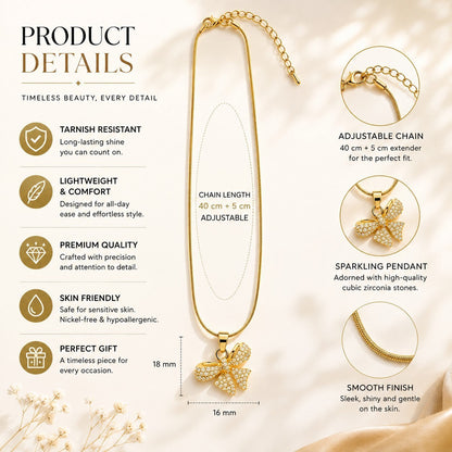 Elegant Bow Pendant Necklace | Anti Tarnish 22K Gold Plated