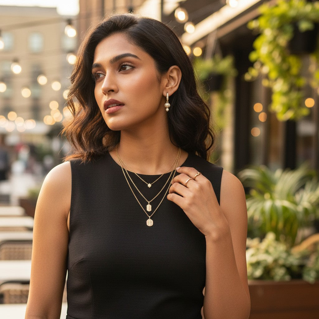 AVIRI gold-plated hoop earrings with cubic zirconia drop pendants. Textured bell charms sparkle.