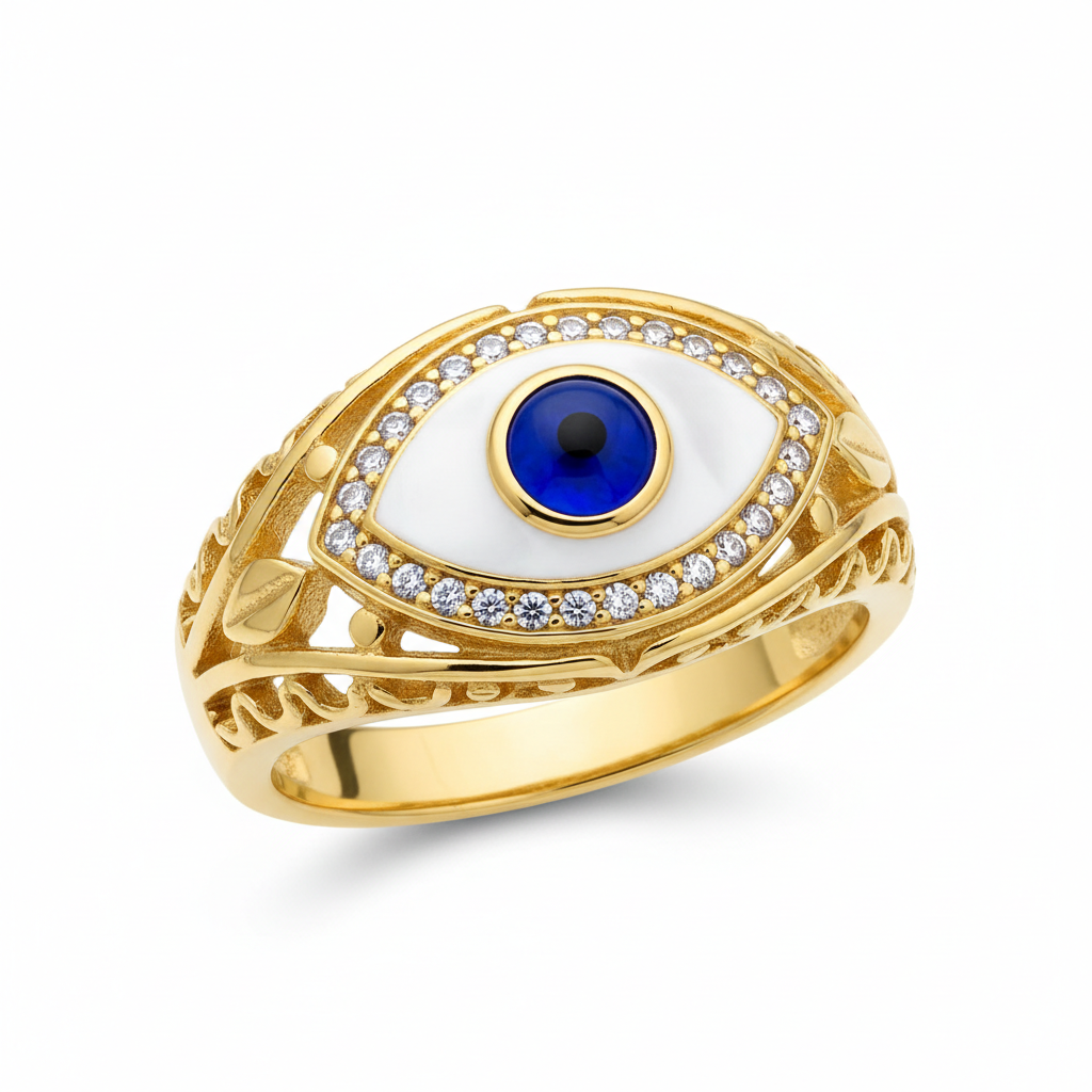 evil eye gold plated ring