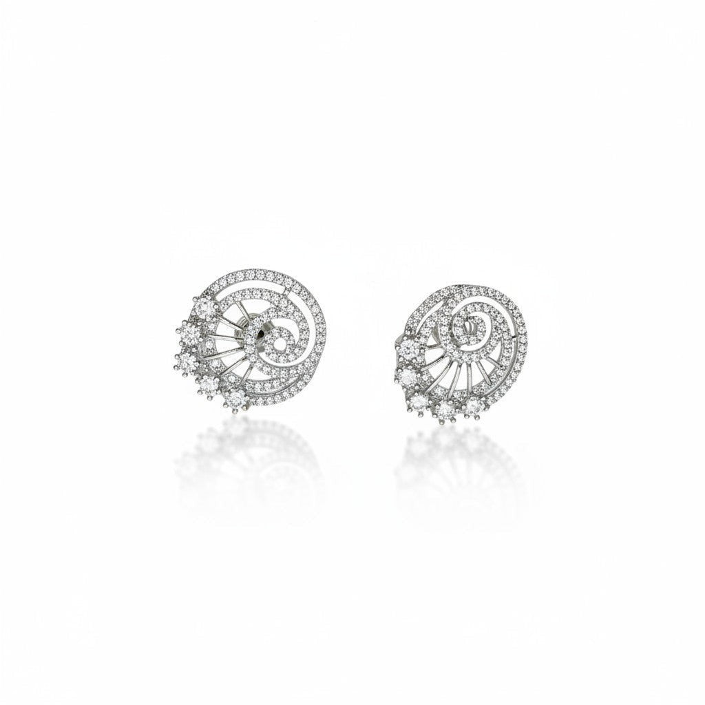 Spiral AD Stud Earrings | Gold & Silver Polish