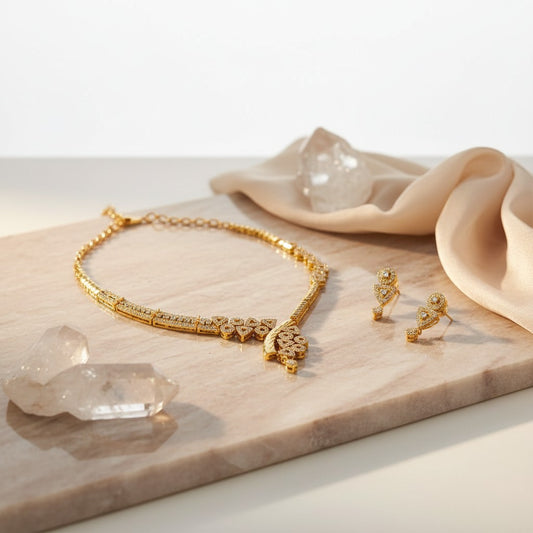 Diamond Necklace and Earring Set
