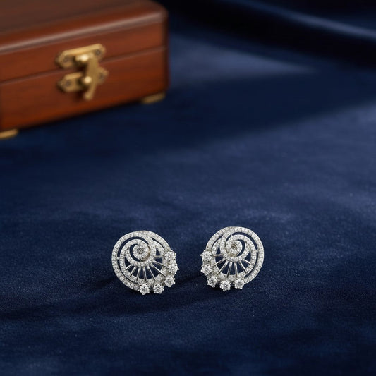 Spiral AD Stud Earrings | Gold & Silver Polish